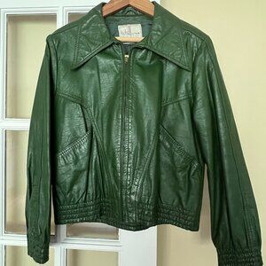 70s Green Leather Jacket